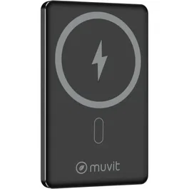 Muvit Powerbank 5000mAh 20W Carga Inalámbrica Negro con Cable USB-C